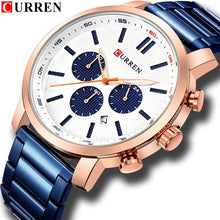 Load image into Gallery viewer, CURREN Men Chronograph Watches for Gifts Top Brand Luxury Fashion Waterproof Calendar Stainless Steel Sports Military Male Clock