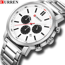 Load image into Gallery viewer, CURREN Men Chronograph Watches for Gifts Top Brand Luxury Fashion Waterproof Calendar Stainless Steel Sports Military Male Clock