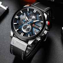 Load image into Gallery viewer, CURREN Fashion Chronograph Clock Men Leather Watch Casual Sport Watches for Men Quartz Wristwatch Relogio Masculino