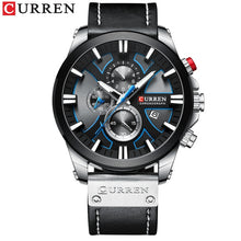 Load image into Gallery viewer, CURREN Fashion Chronograph Clock Men Leather Watch Casual Sport Watches for Men Quartz Wristwatch Relogio Masculino