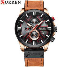 Load image into Gallery viewer, CURREN Fashion Chronograph Clock Men Leather Watch Casual Sport Watches for Men Quartz Wristwatch Relogio Masculino