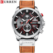 Load image into Gallery viewer, CURREN Fashion Chronograph Clock Men Leather Watch Casual Sport Watches for Men Quartz Wristwatch Relogio Masculino