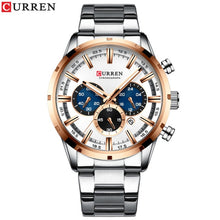 Load image into Gallery viewer, Curren Men's Watch Blue Dial Stainless Steel Band Date Mens Business Male Watches Waterproof Luxuries Men Wrist Watches for Men