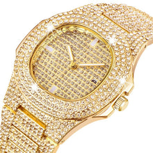 Load image into Gallery viewer, Dropshipping Mens Watches Top Brand Luxury Iced Out Watch Diamond Watch for Men Stainless Steel Business Wristwatch Man Hip Hop