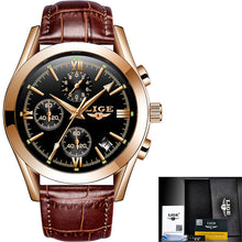Load image into Gallery viewer, Relogio Masculino LIGE Mens Watches Top Brand Luxury Men's Fashion Business Waterproof Quartz Watch For Men Casual Leather Watch