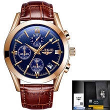 Load image into Gallery viewer, Relogio Masculino LIGE Mens Watches Top Brand Luxury Men's Fashion Business Waterproof Quartz Watch For Men Casual Leather Watch