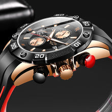 Load image into Gallery viewer, 2020 New Fashion Business Quartz Clock Male Top Brand Luxury Blue Wrist Watch For Men Silicone Waterproof Sport Chronograph+Box
