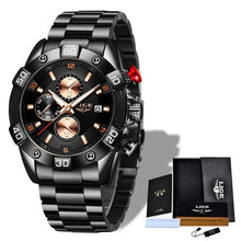 Load image into Gallery viewer, 2020 New Fashion Business Quartz Clock Male Top Brand Luxury Blue Wrist Watch For Men Silicone Waterproof Sport Chronograph+Box