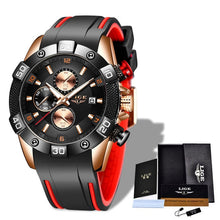 Load image into Gallery viewer, 2020 New Fashion Business Quartz Clock Male Top Brand Luxury Blue Wrist Watch For Men Silicone Waterproof Sport Chronograph+Box