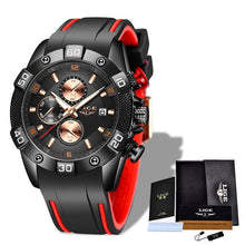Load image into Gallery viewer, 2020 New Fashion Business Quartz Clock Male Top Brand Luxury Blue Wrist Watch For Men Silicone Waterproof Sport Chronograph+Box