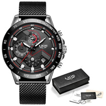 Load image into Gallery viewer, LIGE Fashion Mens Watches Top Brand Luxury WristWatch Quartz Clock Blue Watch Men Waterproof Sport Chronograph Relogio Masculino