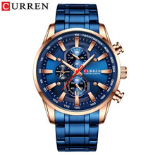 Load image into Gallery viewer, Relogio Masculino Mens Watches Top Brand Luxury Curren Business Watch Men 2019 Chronograph Wrist Watches For Men Blue Watches