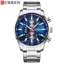 Load image into Gallery viewer, Relogio Masculino Mens Watches Top Brand Luxury Curren Business Watch Men 2019 Chronograph Wrist Watches For Men Blue Watches