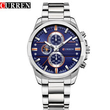 Load image into Gallery viewer, CURREN Classic Stainless Steel Strap Watches Men Military Analog Quartz Wristwatch For Mens Clock Casual Male Watch erkek saati